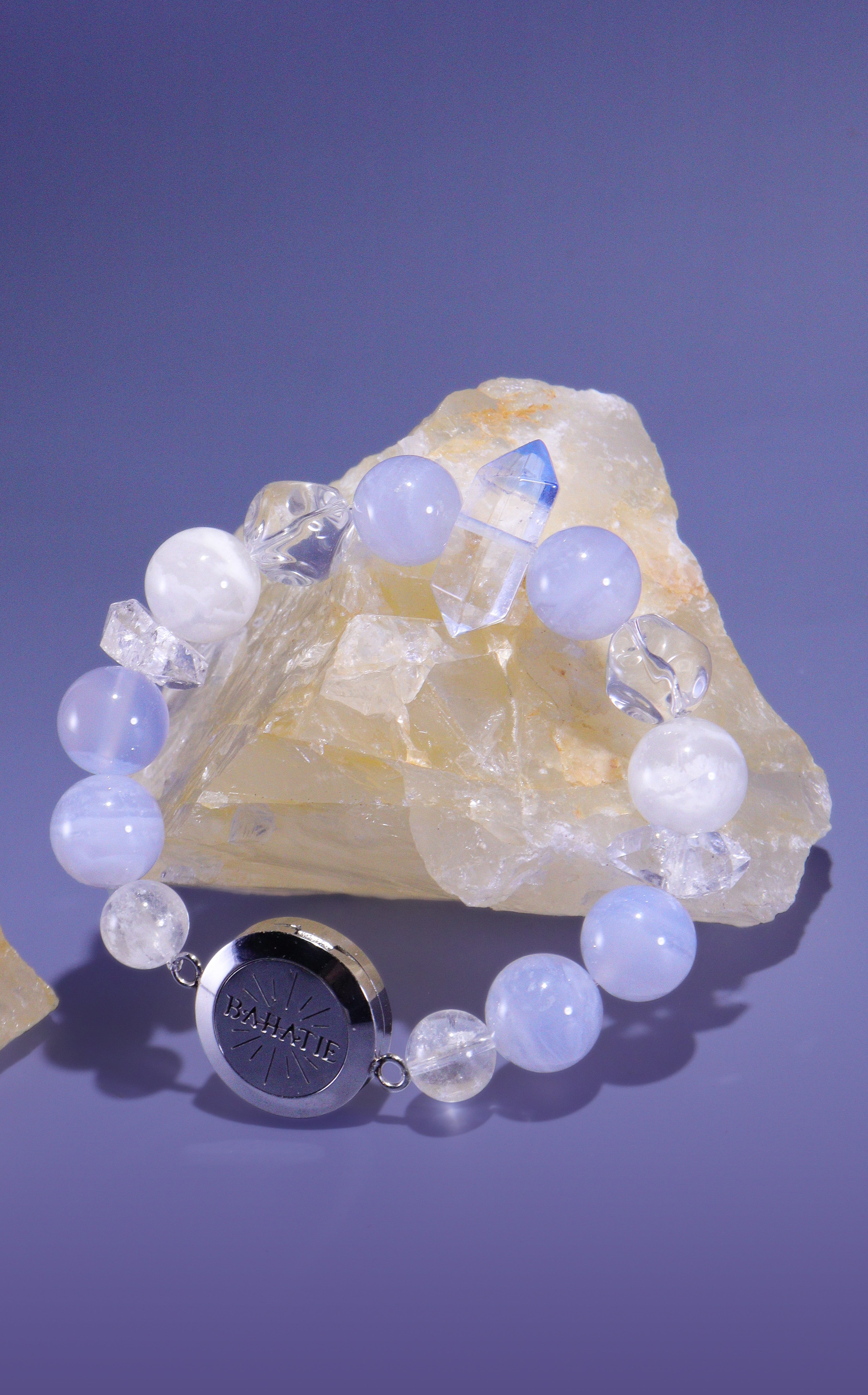 Clarity & Flow Blue Quartz Crystal Diffuser Bracelet