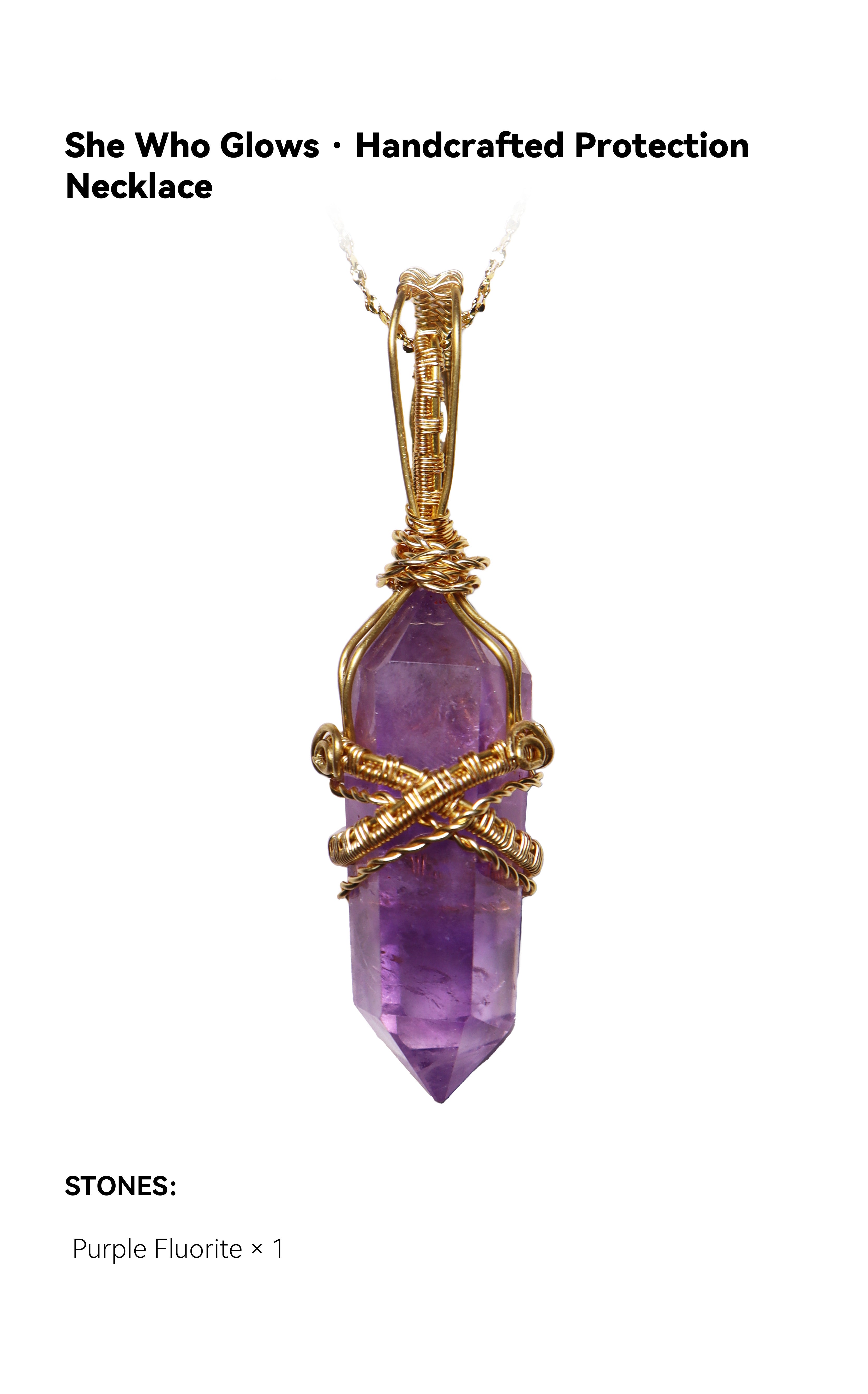 She Who Glows · Handcrafted Protection Necklace