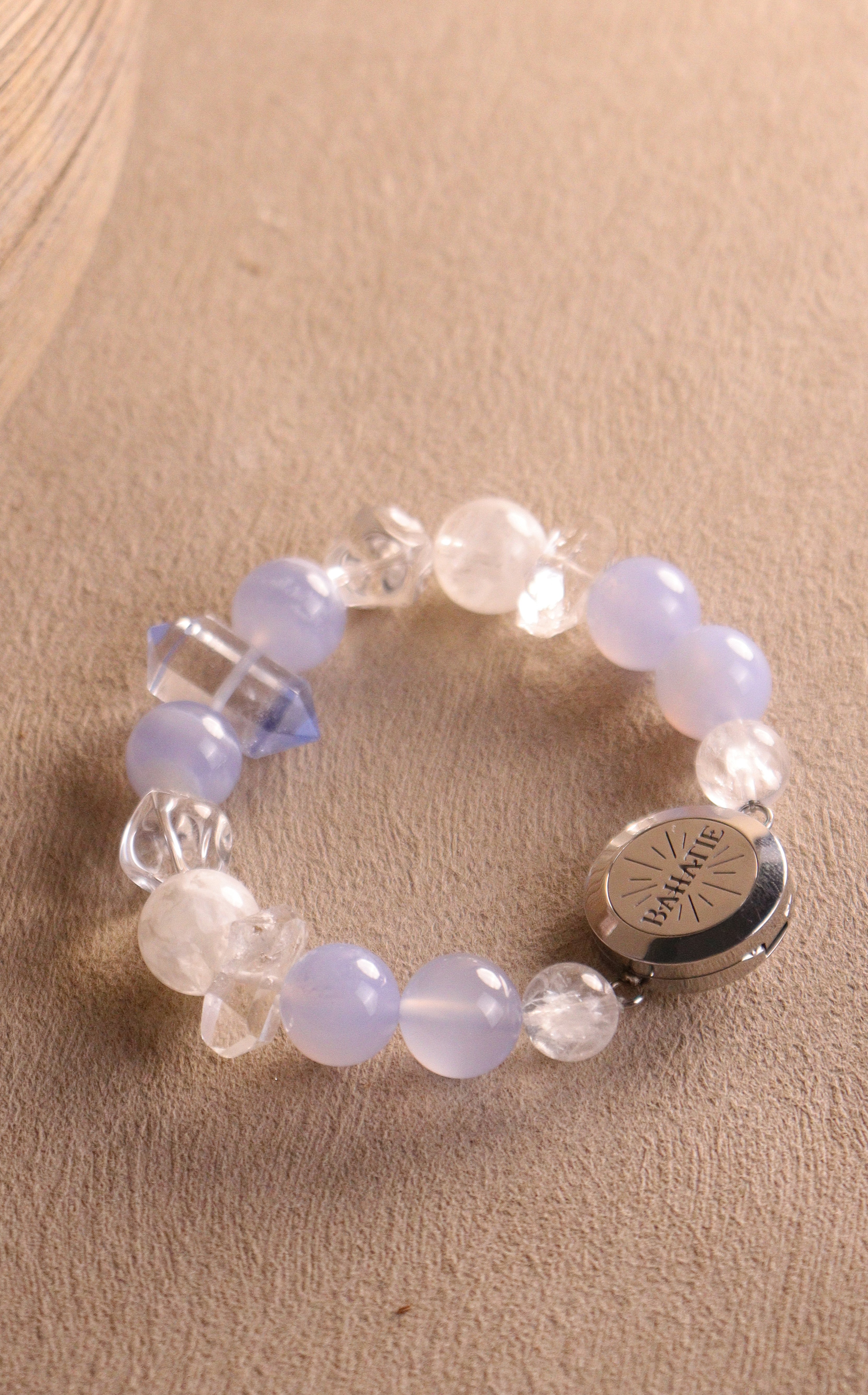 Clarity & Flow Blue Quartz Crystal Diffuser Bracelet