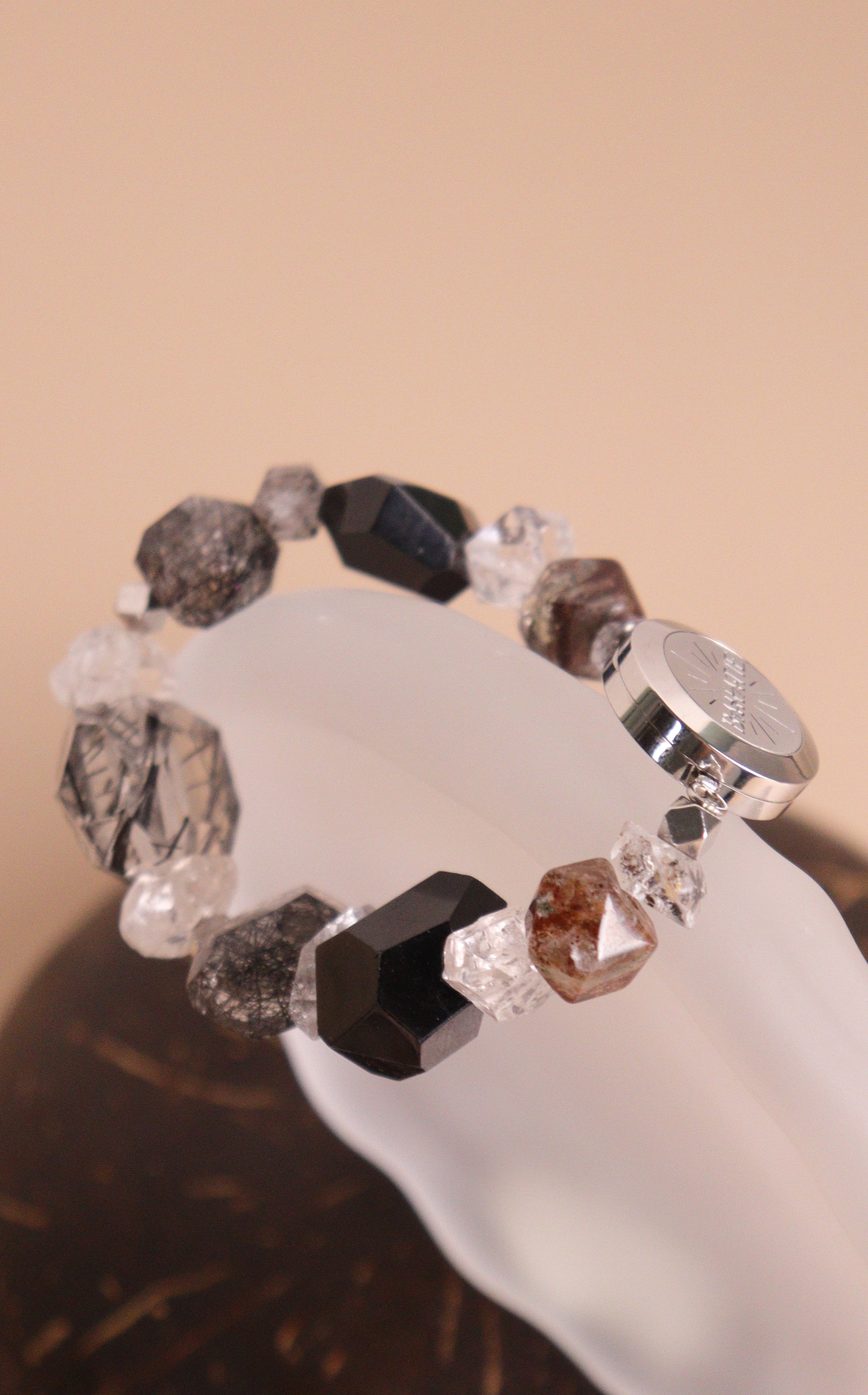 Darth Vader Black Rutile Quartz Crystal Aromatherapy Bracelet
