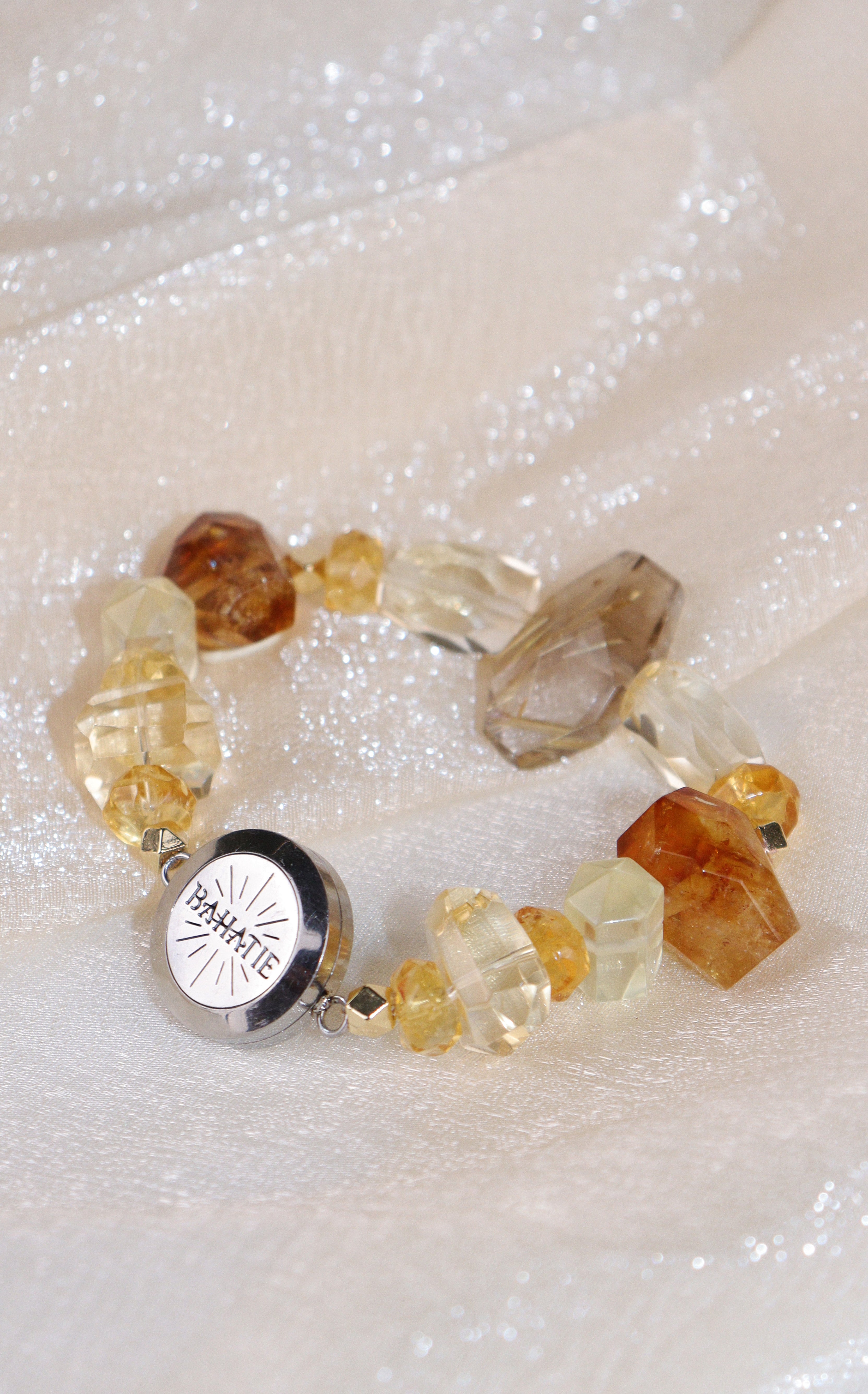 Solar Power Yellow Citrine Crystal Aromatherapy Bracelet