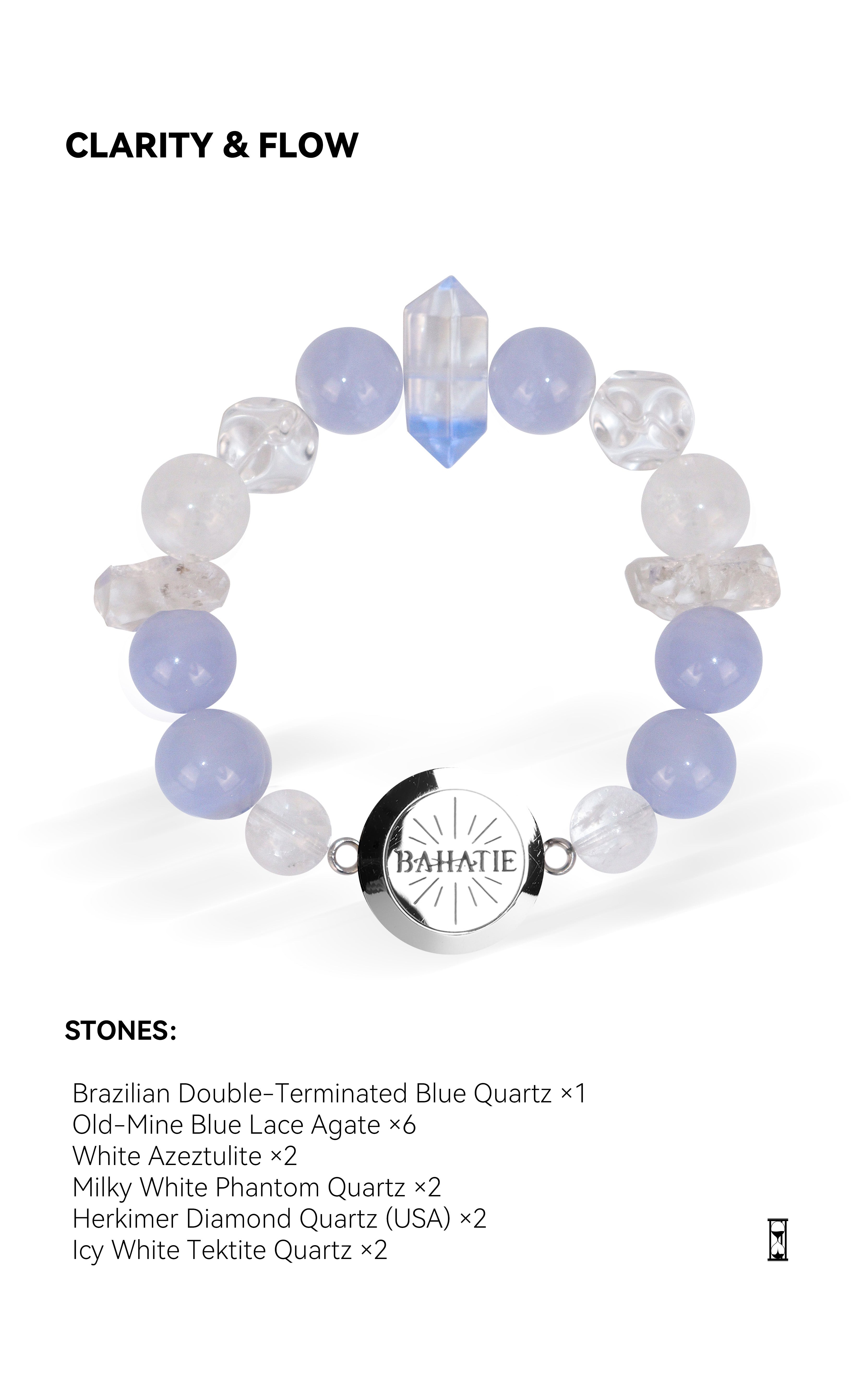 Clarity & Flow Blue Quartz Crystal Diffuser Bracelet