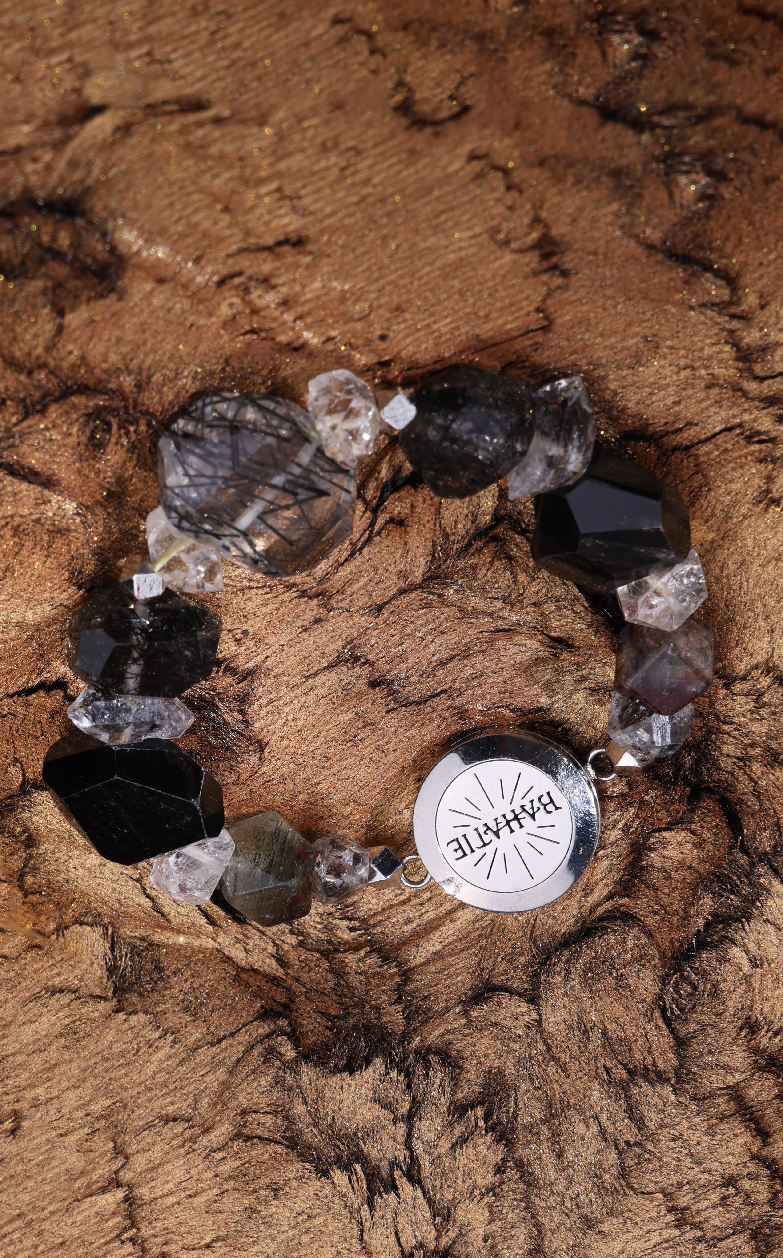 Darth Vader Black Rutile Quartz Crystal Aromatherapy Bracelet