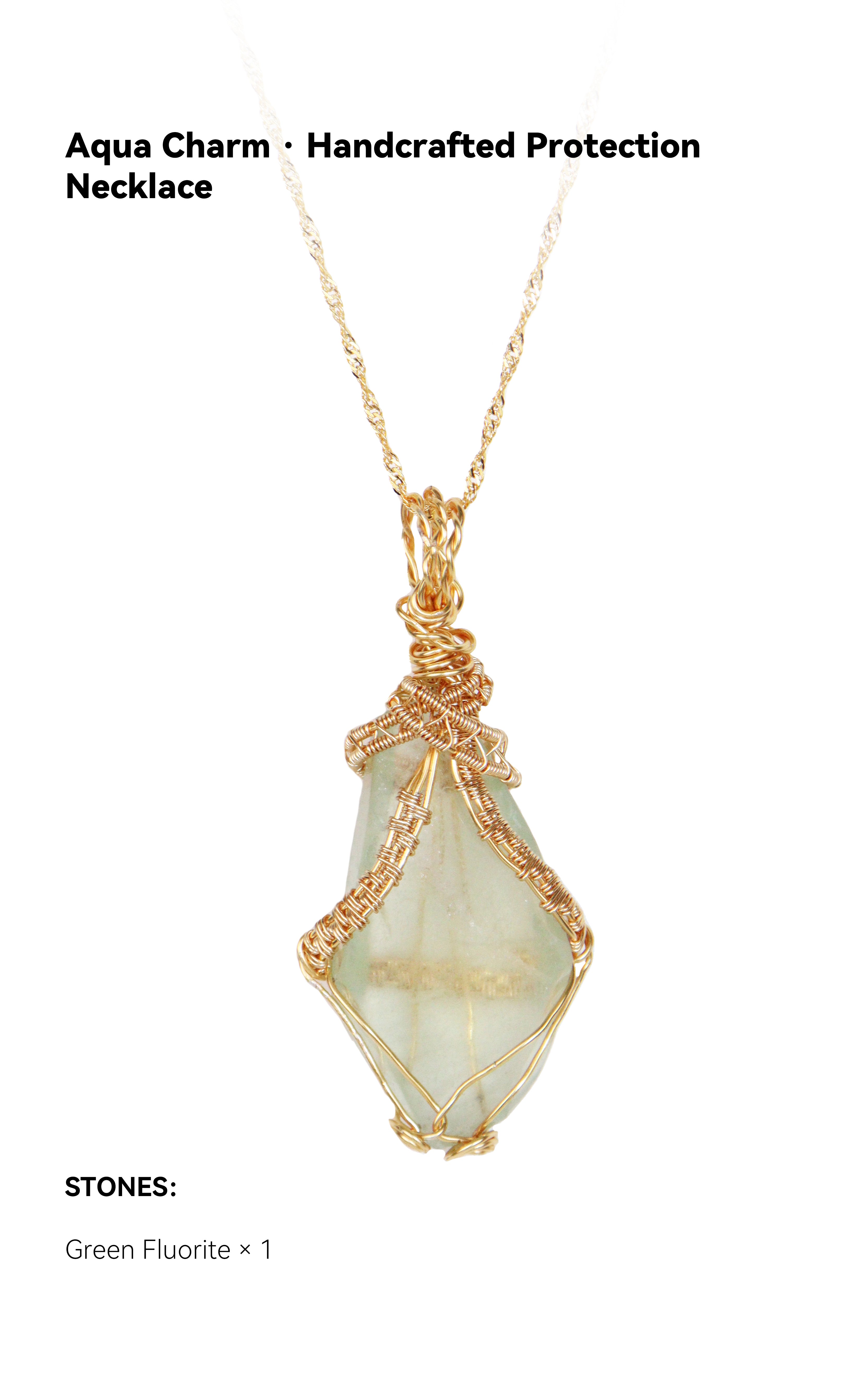 Aqua Charm · Handcrafted Protection Necklace