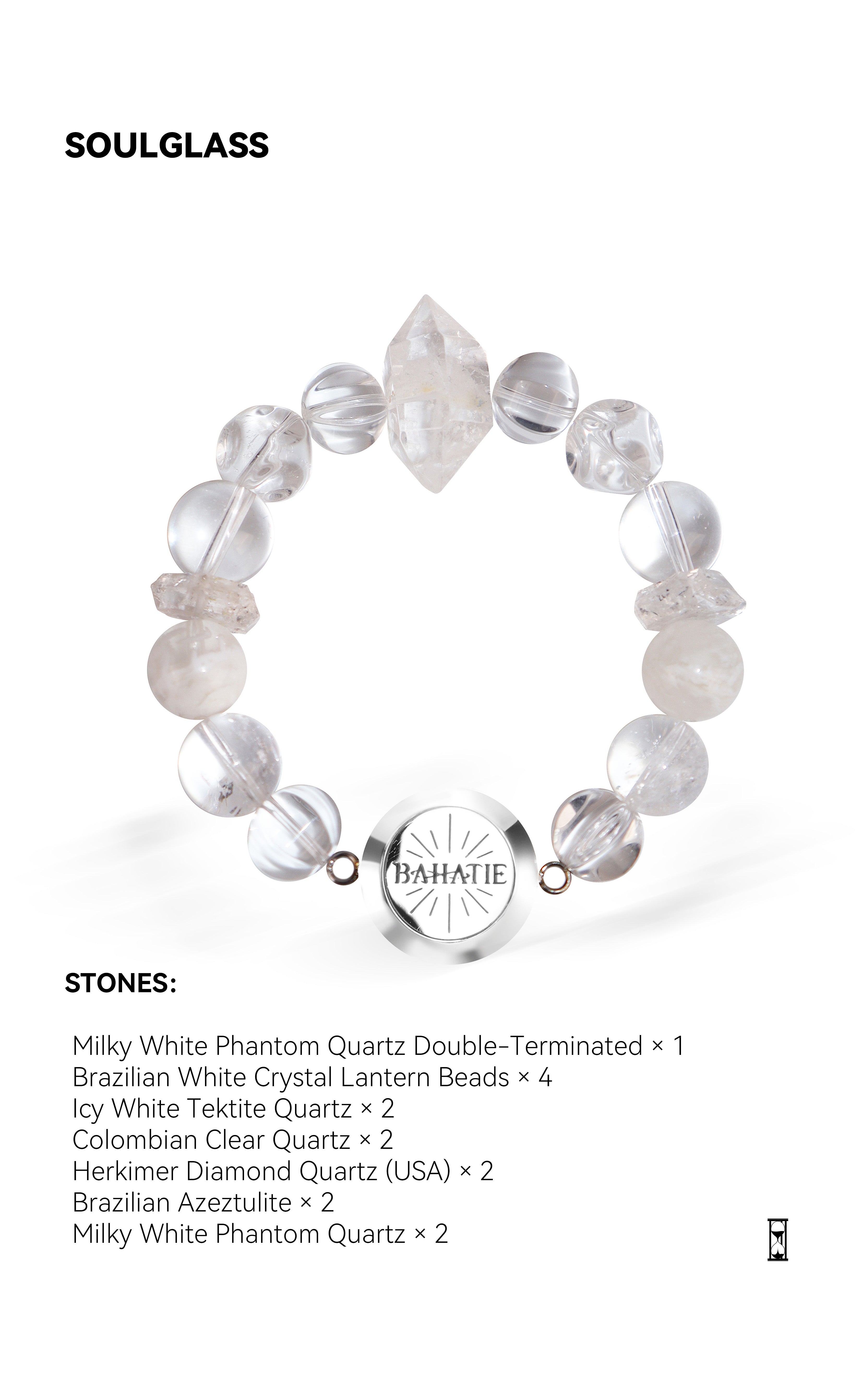 Soulglass White Crystal Diamond Quartz Aromatherapy Bracelet