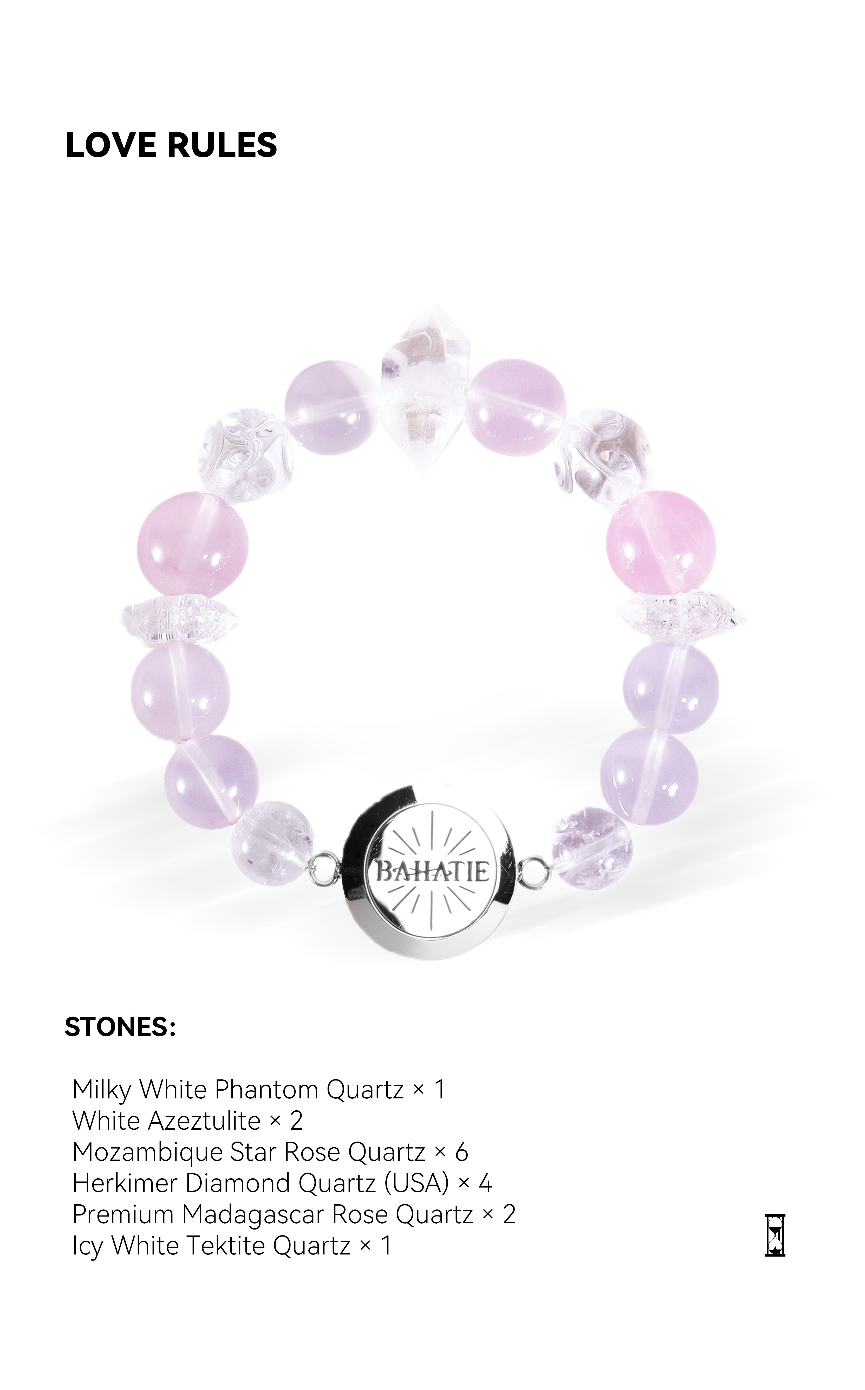 Love Rules Rose Quartz Crystal Aromatherapy Bracelet