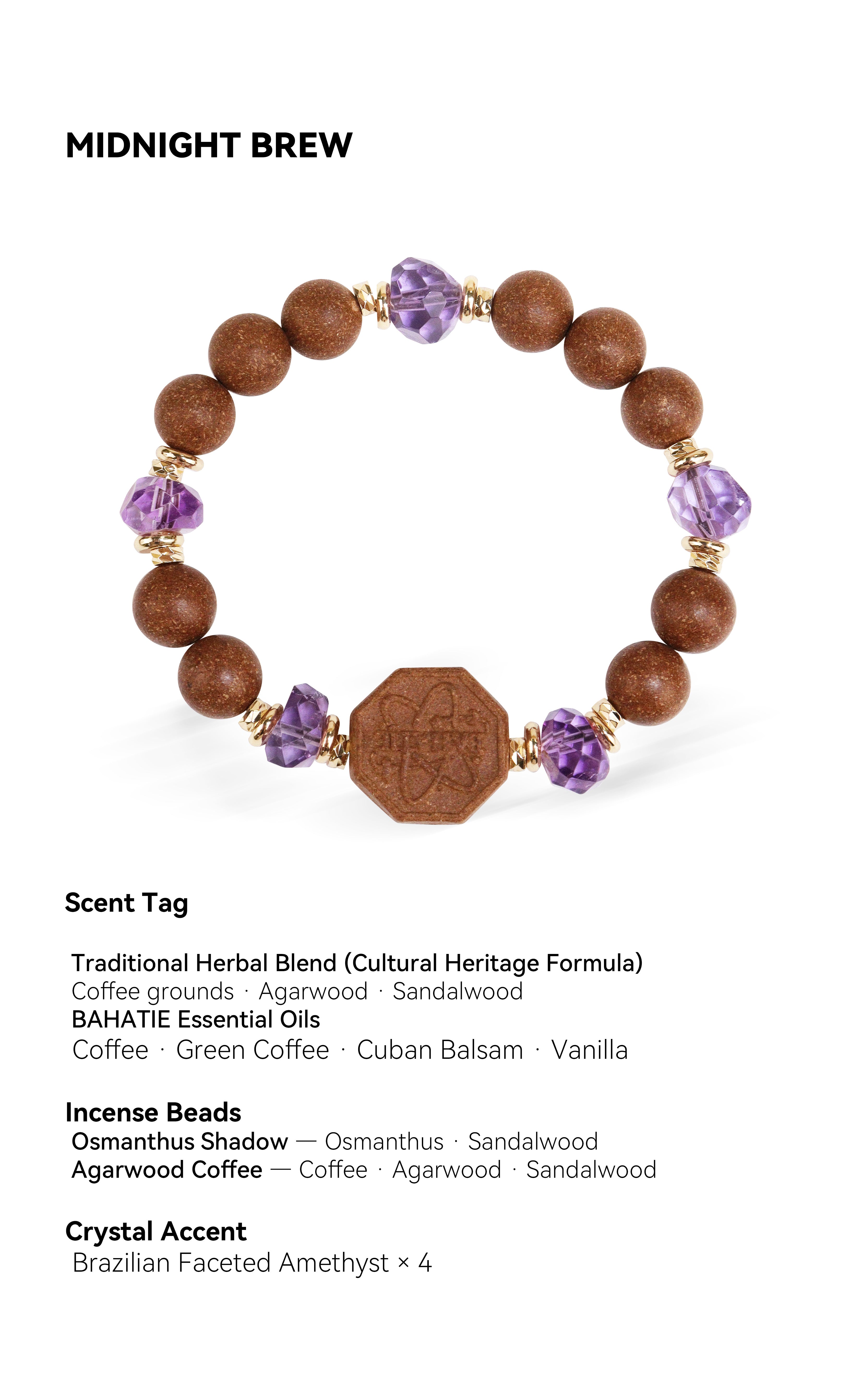 Midnight Brew · Dual-Scent Heritage Aroma Crystal Bracelet