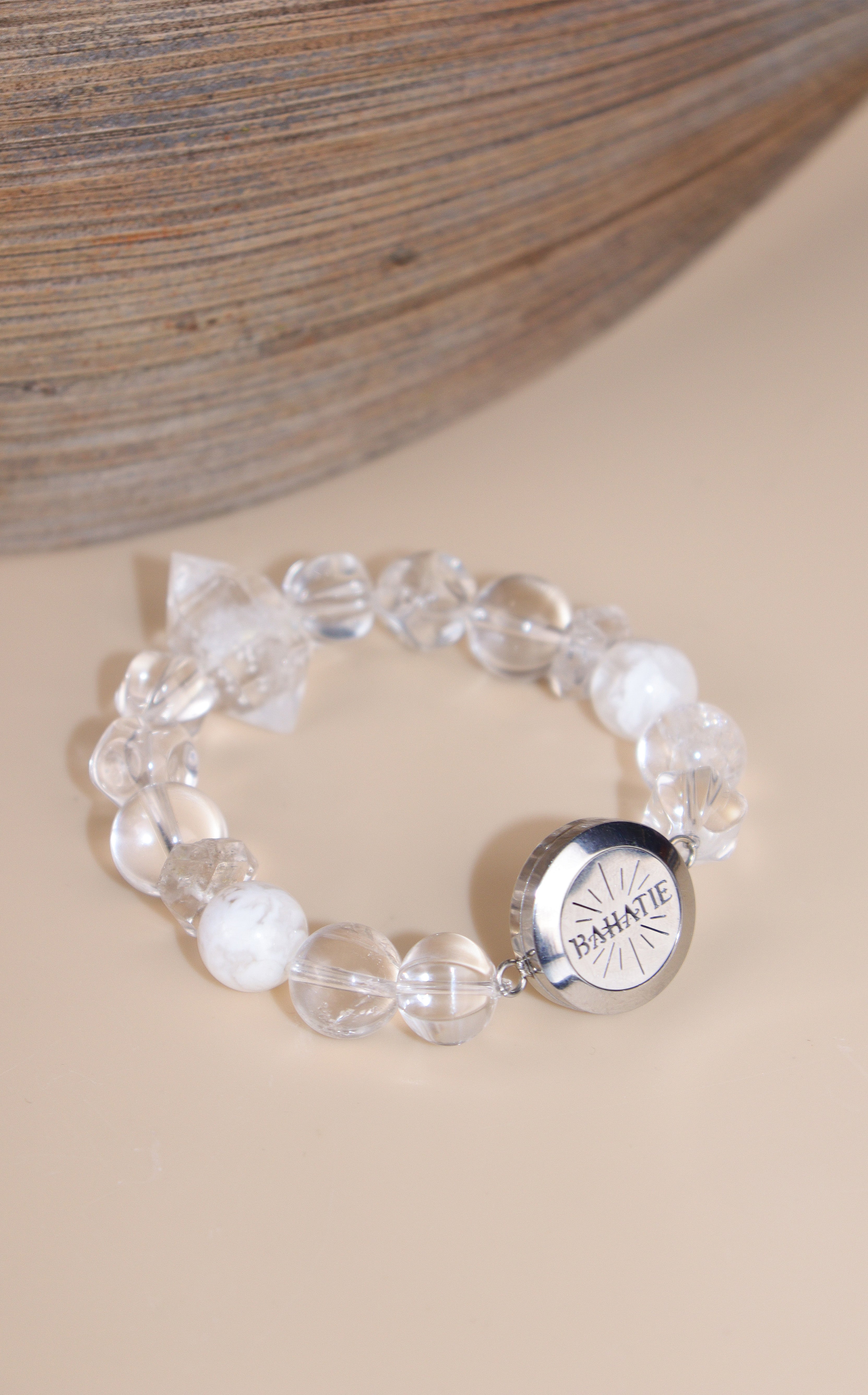 Soulglass White Crystal Diamond Quartz Aromatherapy Bracelet