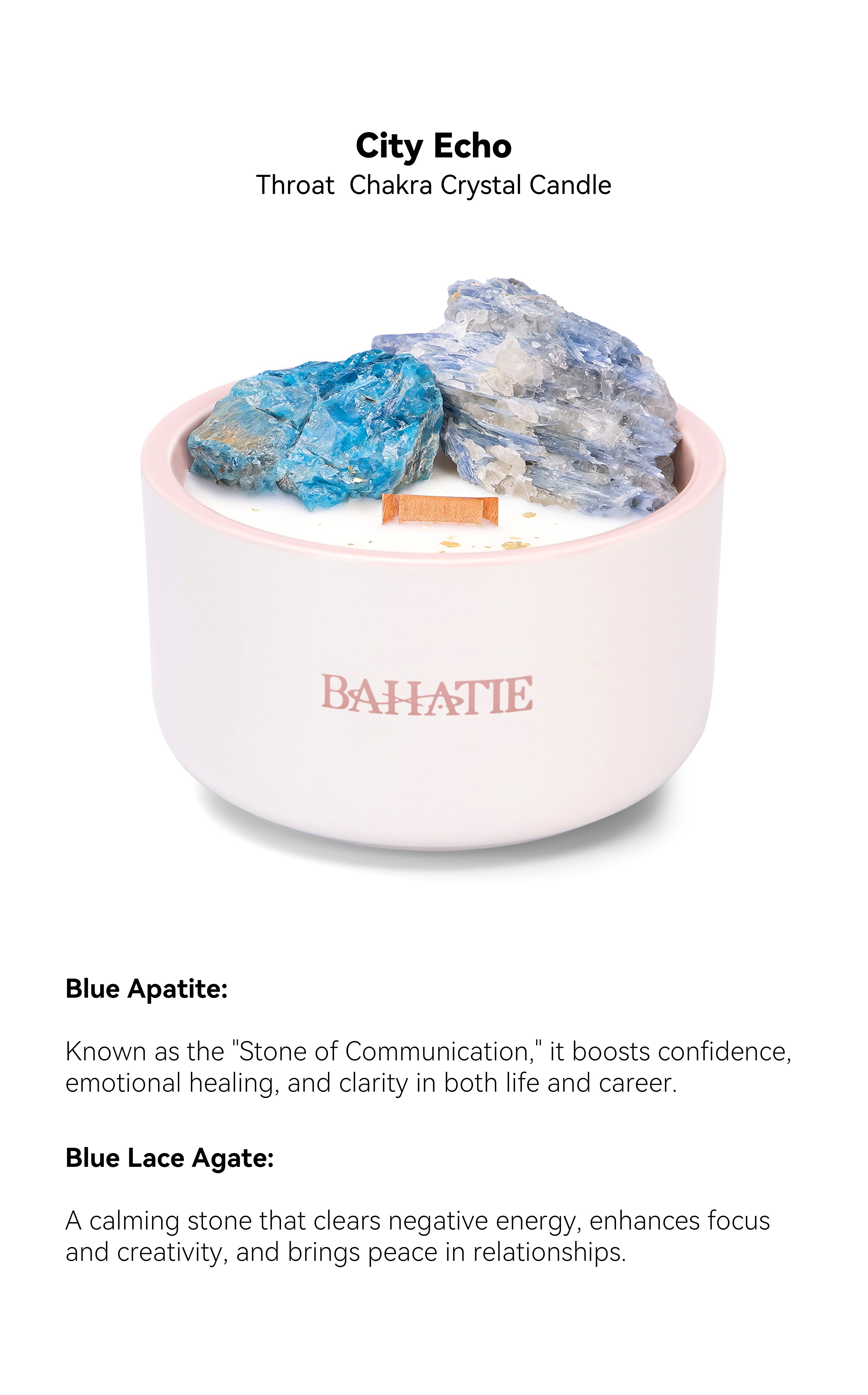 City Echo · Throat Chakra Crystal Candle