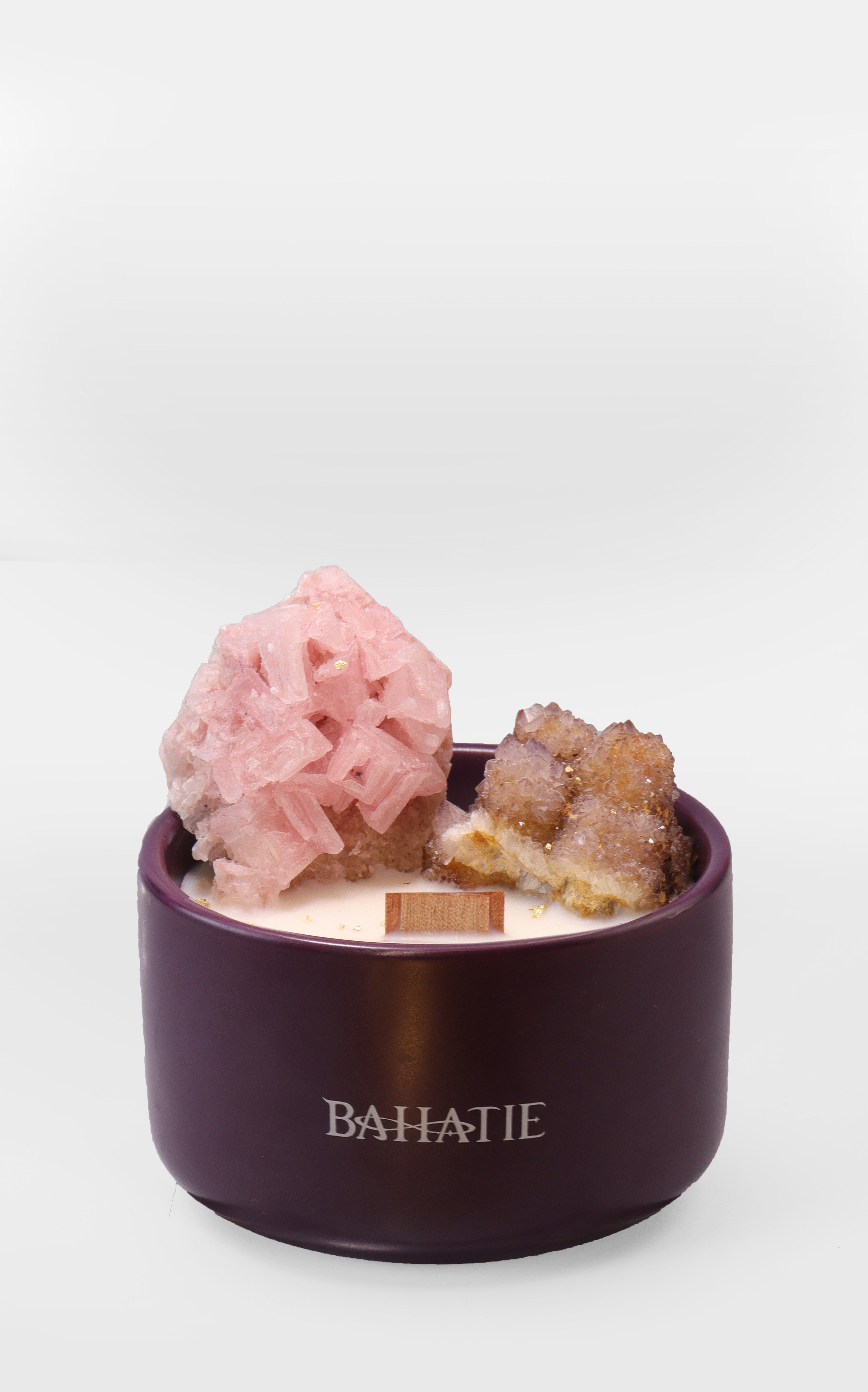 Violet Abyss Twin Essence Energy Stone Candle