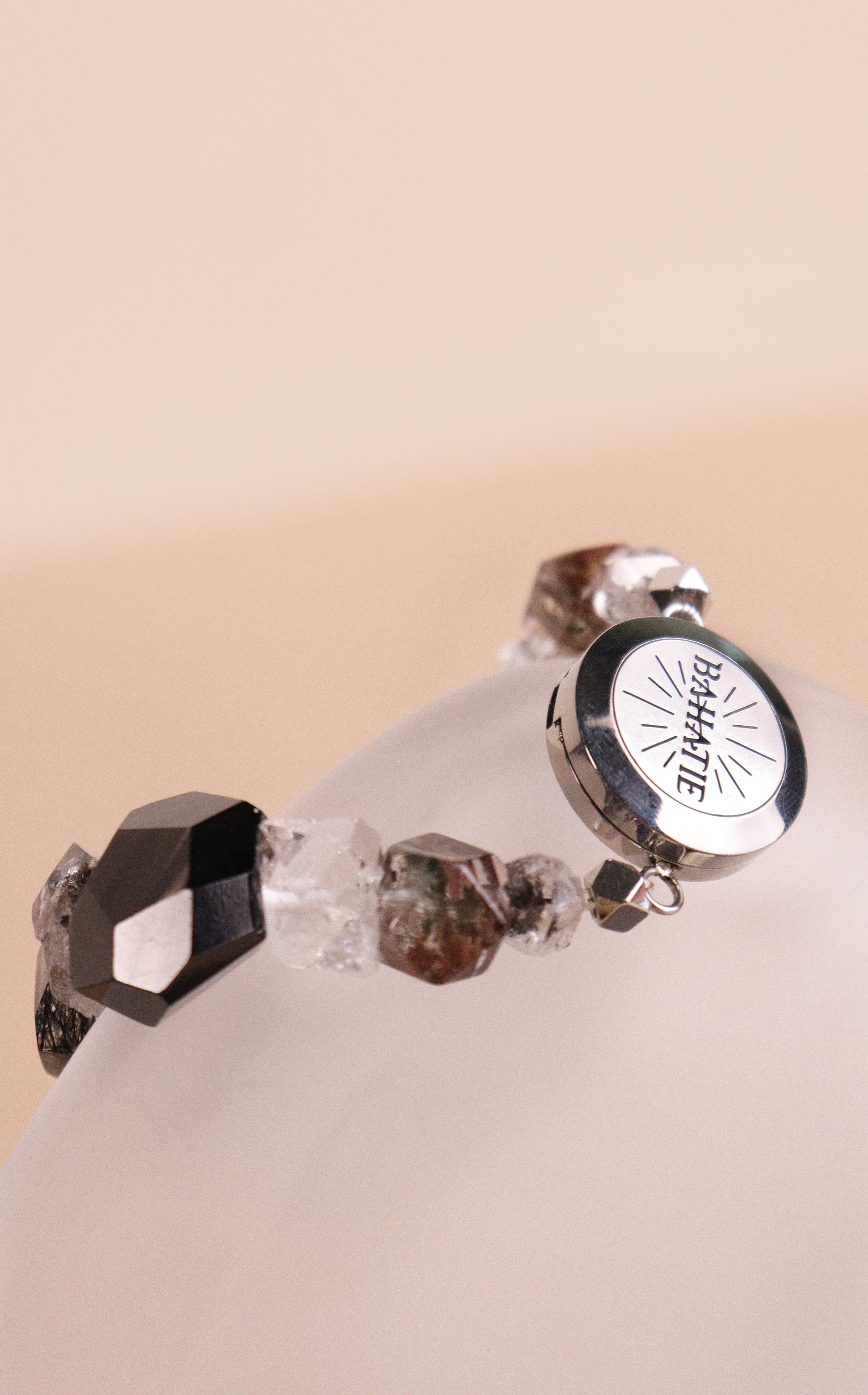 Darth Vader Black Rutile Quartz Crystal Aromatherapy Bracelet