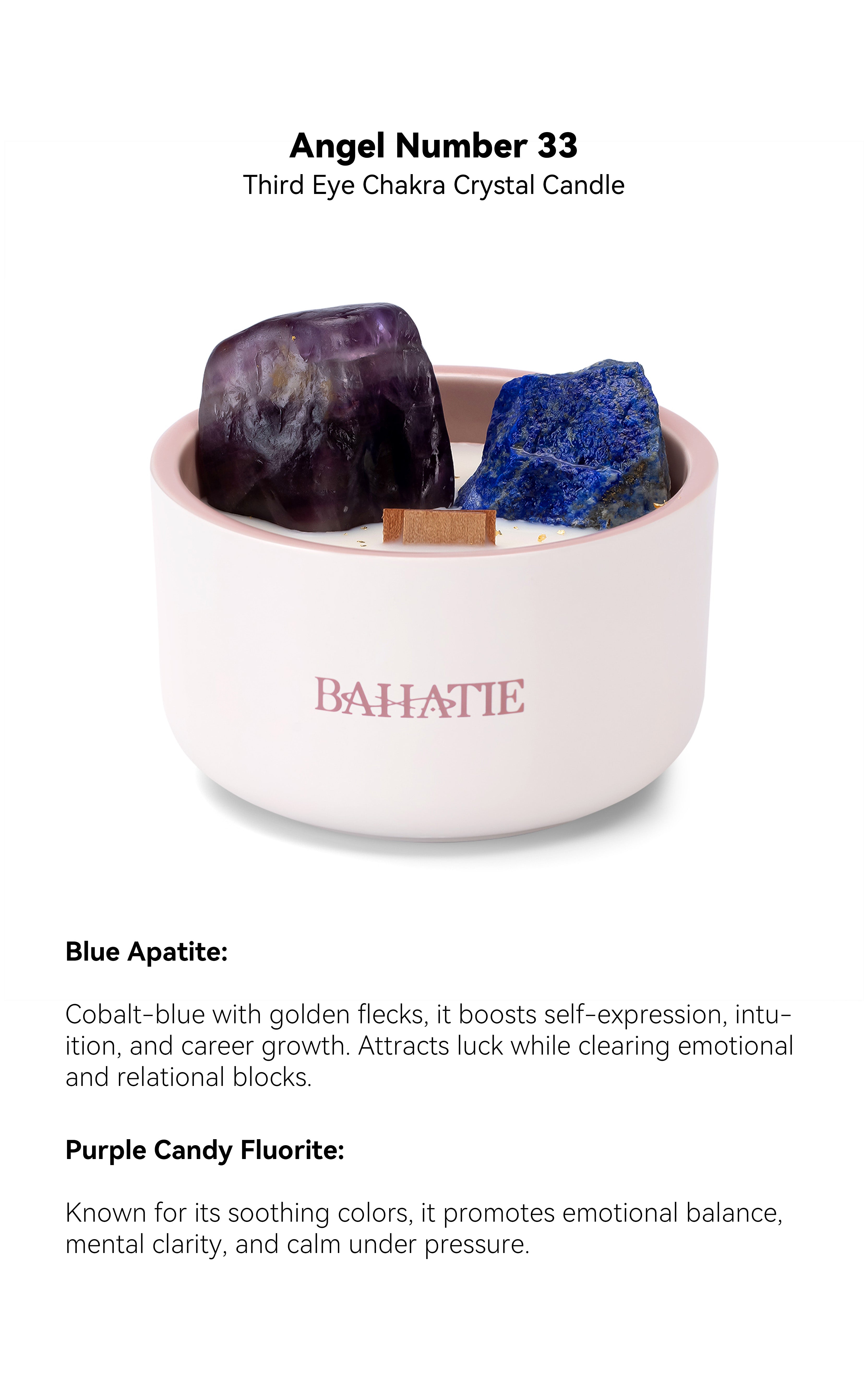 Angel Number 33 Third Eye Crystal Candle