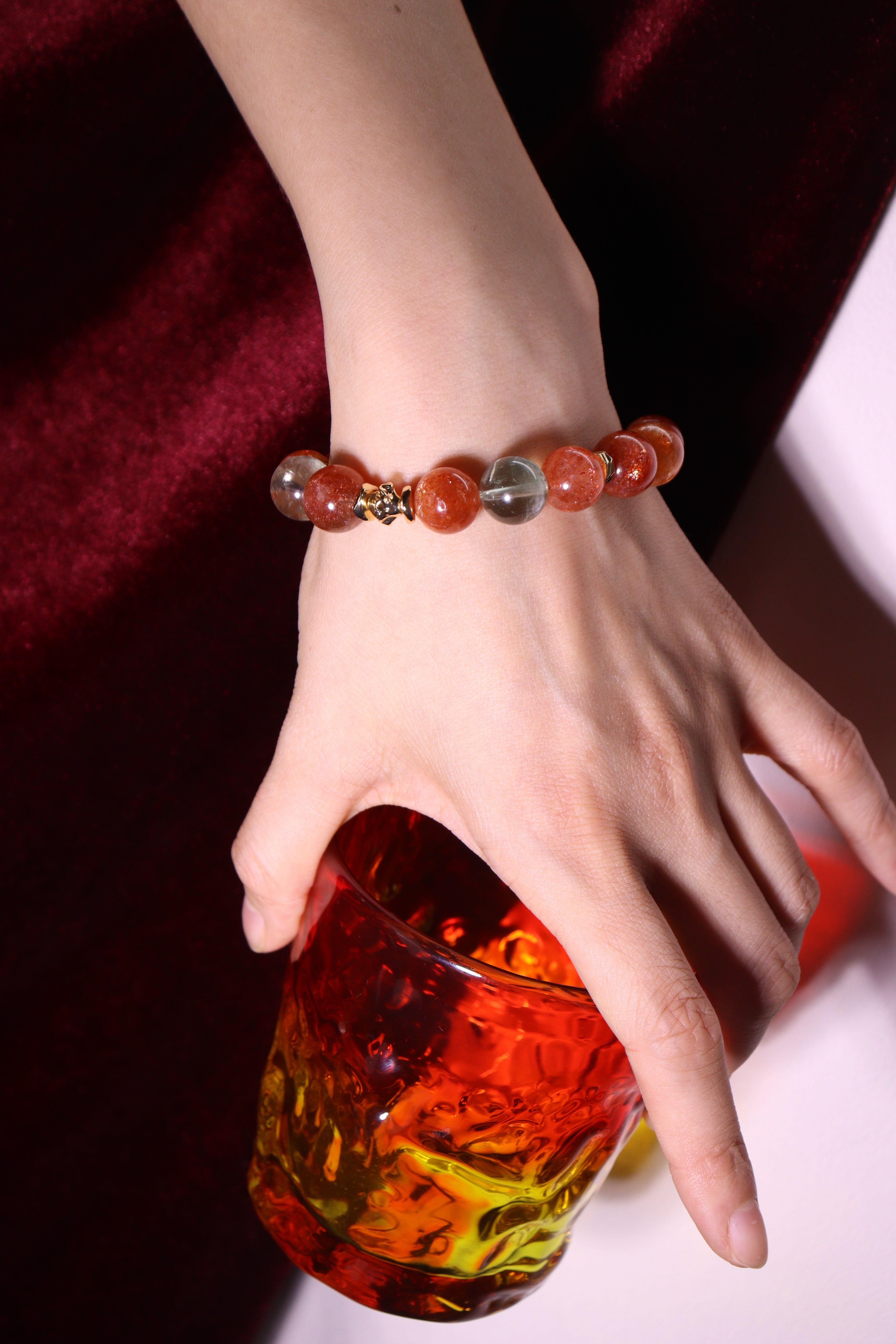 Golden Stillness Arusha Golden Sunstone Crystal Aromatherapy Bracelet