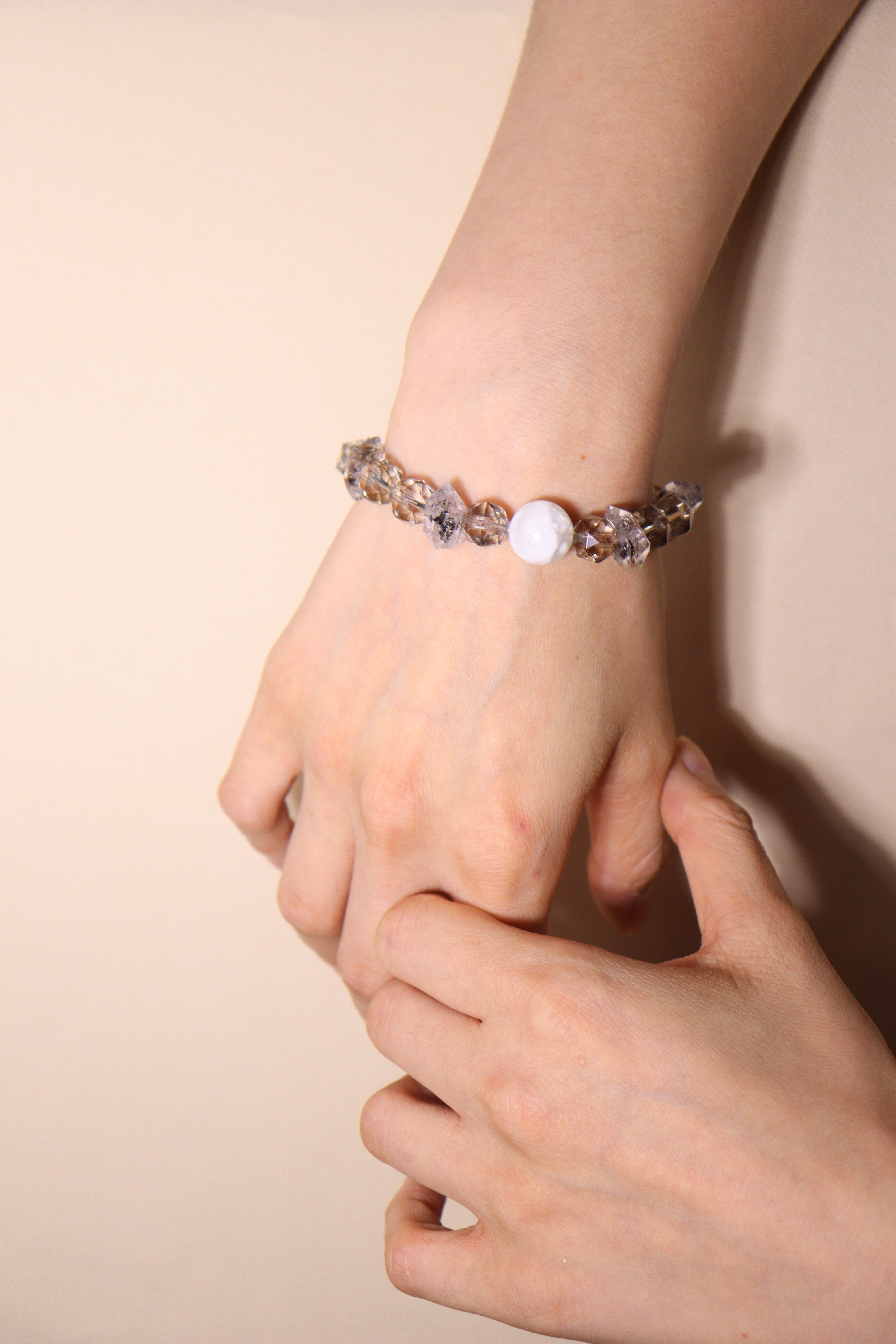 Neti Neti Black Diamond Quartz Crystal Aromatherapy Bracelet