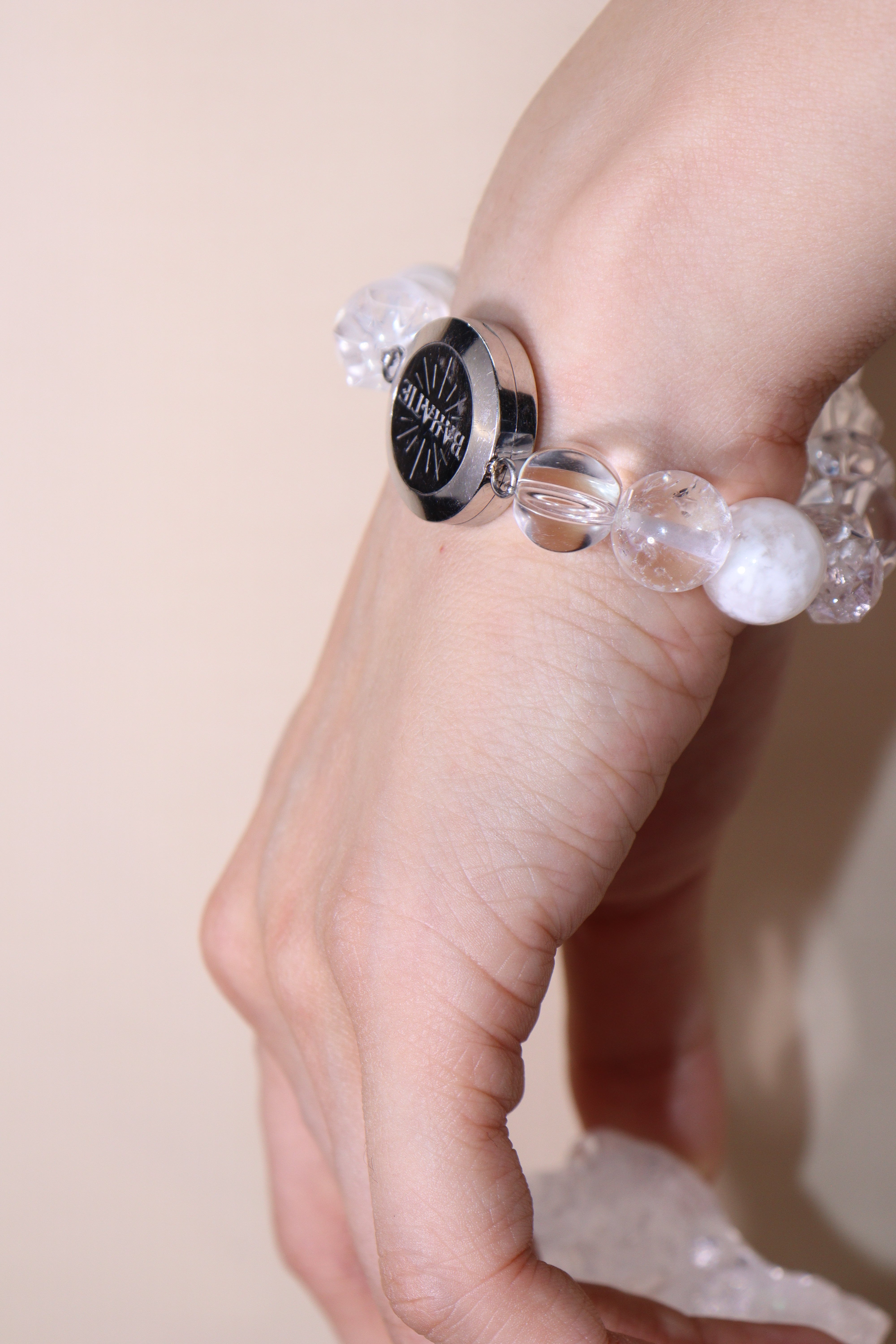 Soulglass White Crystal Diamond Quartz Aromatherapy Bracelet