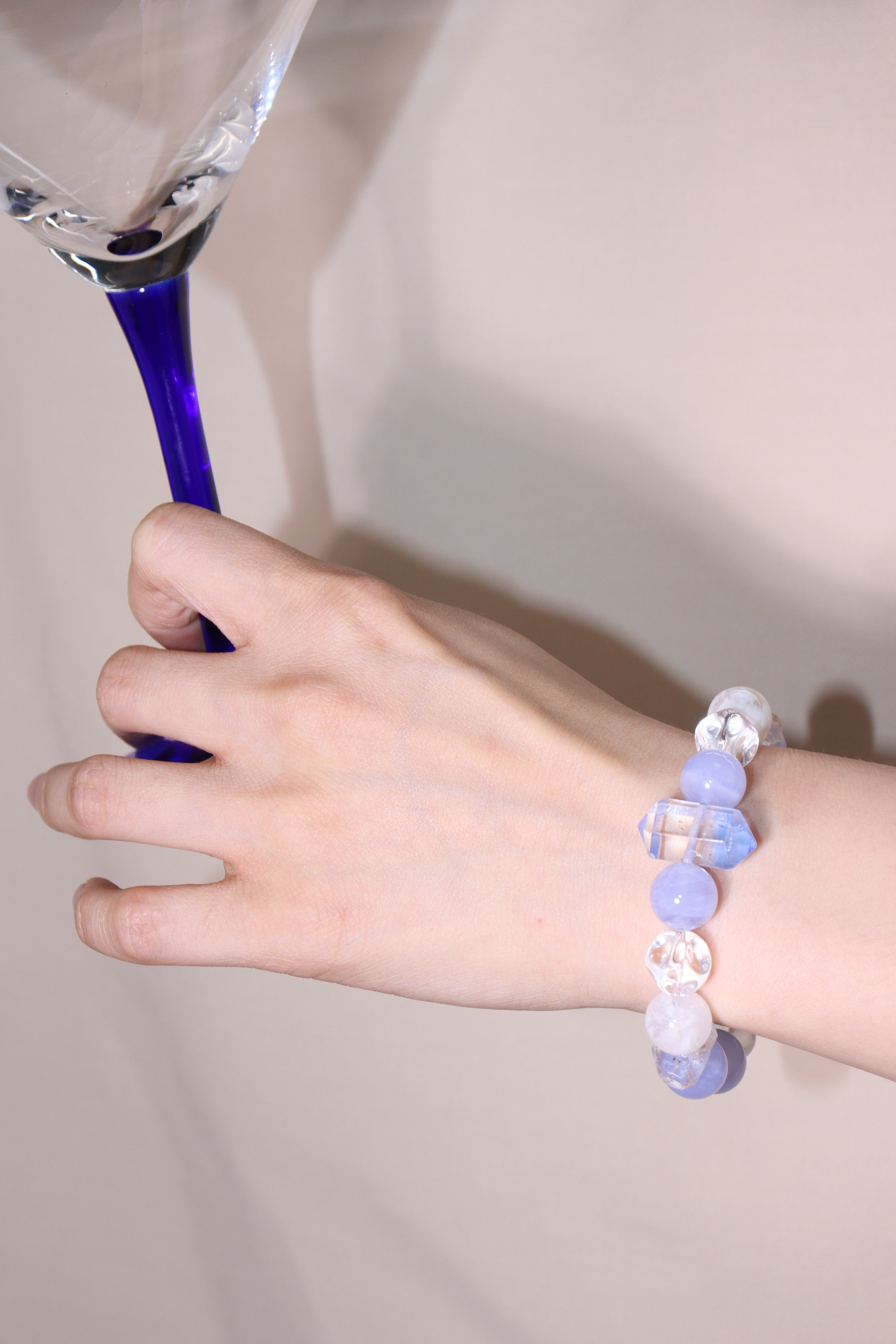 Clarity & Flow Blue Quartz Crystal Diffuser Bracelet